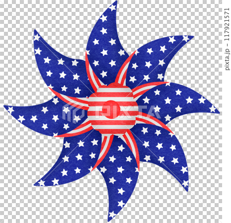 Patriotic Red White and Blue Pinwheel 117921571