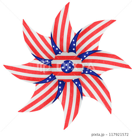 Patriotic Red White and Blue Pinwheel 117921572