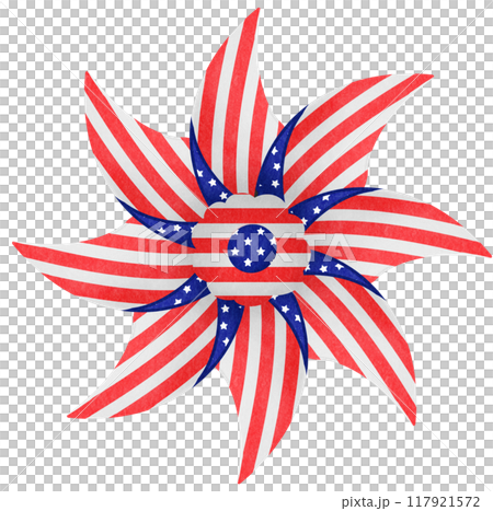 Patriotic Red White and Blue Pinwheel 117921572