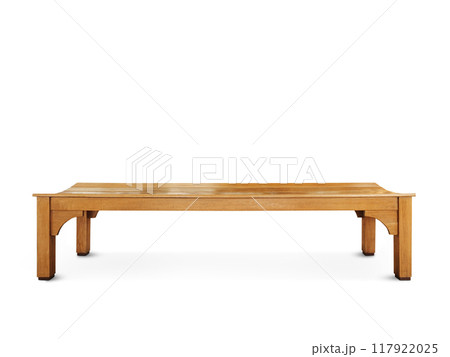 Long wooden chair Isolated on a white background Long wooden chair Isolated on a white background 117922025