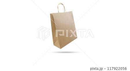 empty paper shopping bags isolated on white empty paper shopping bags isolated on white 117922056