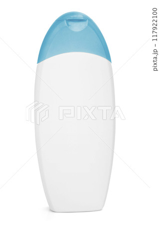 Empty white plastic bottle isolated on white background. Empty white plastic bottle isolated on white background. 117922100