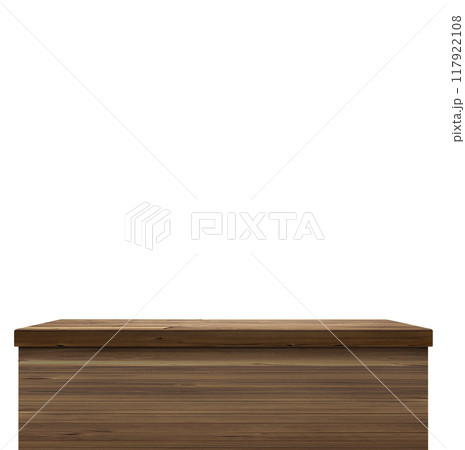 Empty wooden table. Front view. Isolated on a white background Empty wooden table. Front view. Isolated on a white background 117922108