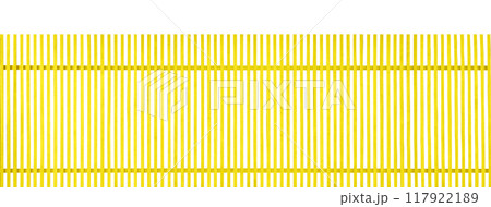 Yellow vertical wooden fence on a white background 117922189