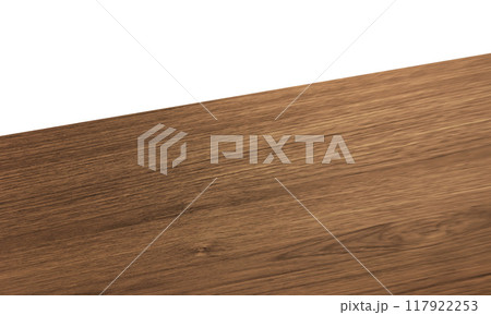 View of wood or wooden table top corner Isolated on white background View of wood or wooden table top corner Isolated on white background 117922253