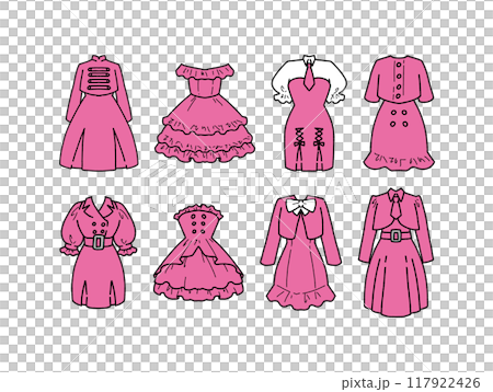 Pink idol costume illustration set 117922426
