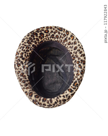 Tiger striped hat isolated on white background Tiger striped hat isolated on white background 117922843