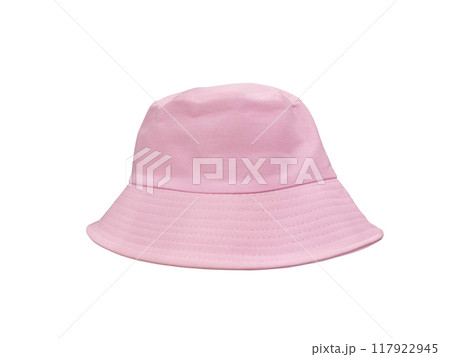pink bucket hat Isolated on a white background. 117922945