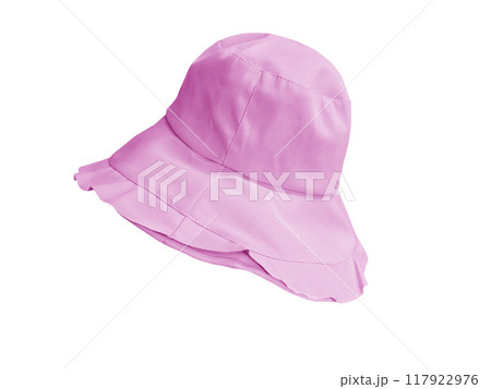 Pink bucket hat isolated on white background 117922976