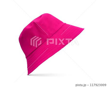 pink bucket hat isolated on white background pink bucket hat isolated on white background 117923009