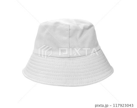white bucket hat Isolated on a white background 117923043