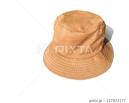 brown bucket hat isolated on white brown bucket hat isolated on white 117923177