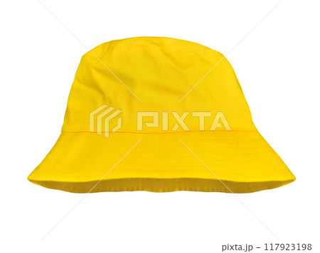 yellow bucket hat isolated on white background 117923198