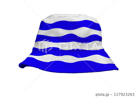 white blue bucket hat isolated on white white blue bucket hat isolated on white 117923263