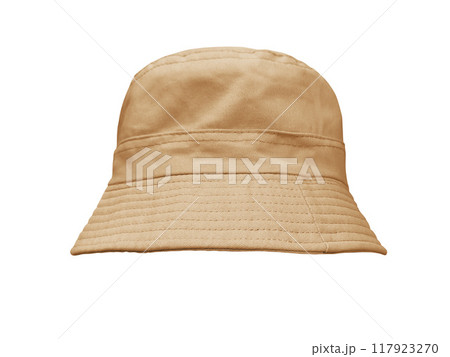 brown bucket hat isolated on white brown bucket hat isolated on white 117923270
