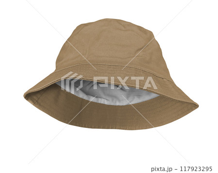 brown bucket hat isolated on white background 117923295