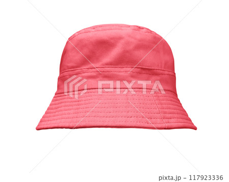red bucket hat isolated on white background 117923336