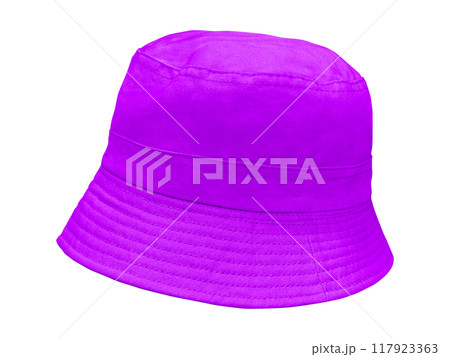 purple bucket hat isolated on white background 117923363