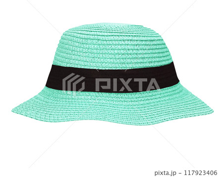 vintage straw hat isolated on white background 117923406