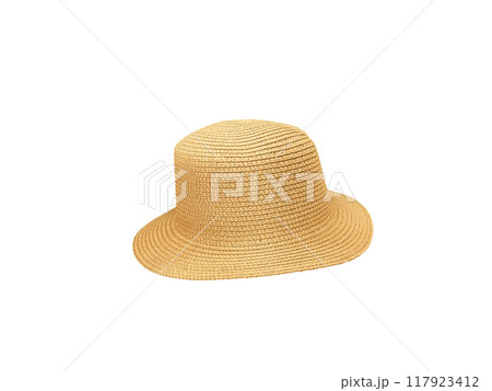 vintage straw hat isolated on white background 117923412