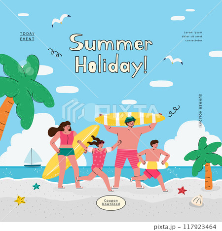 people on summer vacation. vector illustration. people on summer vacation. vector illustration. 117923464