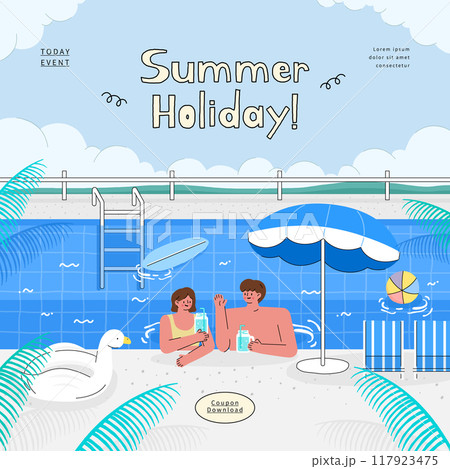 people on summer vacation. vector illustration. people on summer vacation. vector illustration. 117923475
