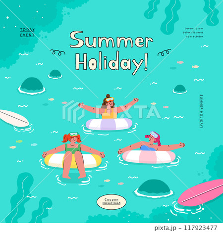 people on summer vacation. vector illustration. people on summer vacation. vector illustration. 117923477