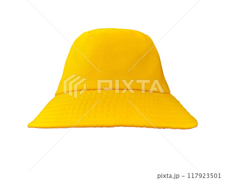 yellow bucket hat isolated on white background 117923501