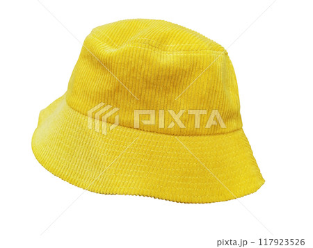 yellow bucket hat isolated on white background 117923526