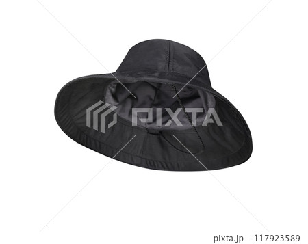 black bucket hat isolated on white background black bucket hat isolated on white background 117923589