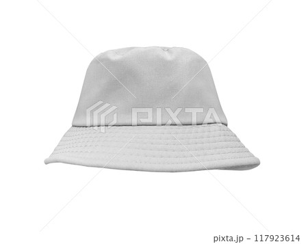 White bucket hat isolated on white background 117923614