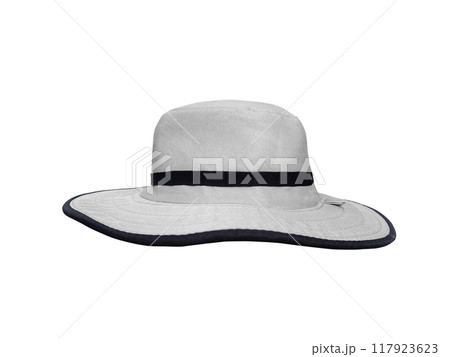 White vintage cloth hat isolated on white 117923623