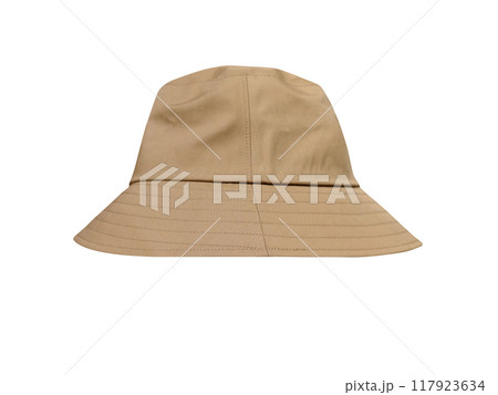 brown bucket hat Isolated on a white background 117923634