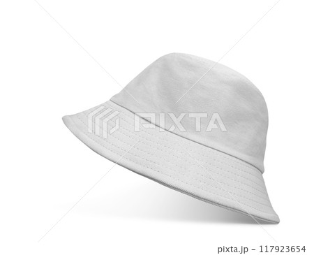 White bucket hat on a white background 117923654