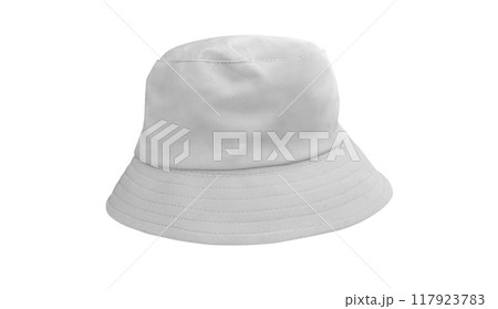 white bucket hat isolated on white 117923783