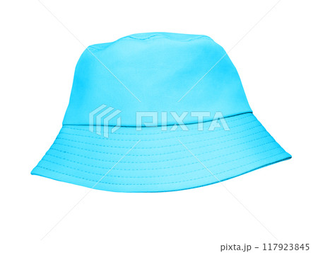 Blue bucket hat isolated on white background 117923845