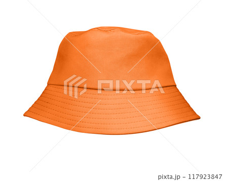 orange bucket hat isolated on white background orange bucket hat isolated on white background 117923847