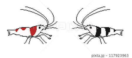 ドット絵 生き物イラスト ビーシュリンプ 117923963
