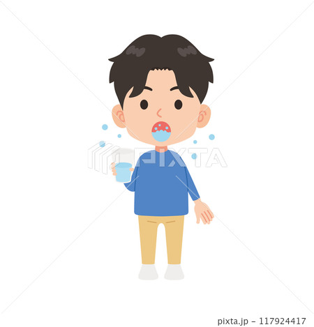 うがいをする人 うがいをする人 117924417