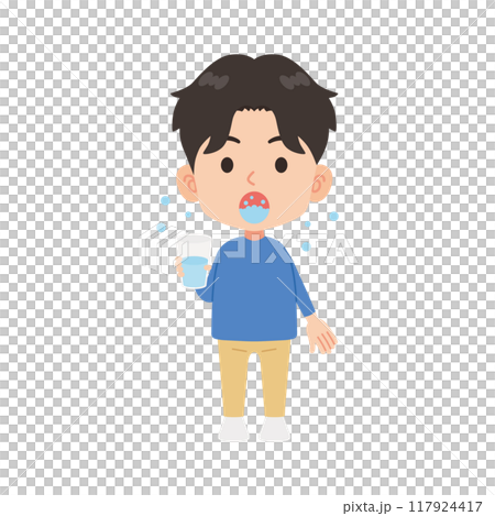 うがいをする人 うがいをする人 117924417
