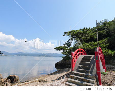 静岡県　浜松市　猪鼻湖　猪鼻神社　遠江八景　瀬戸夜雨　8月 117924710