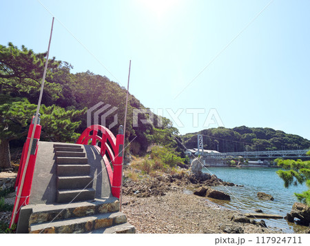 静岡県　浜松市　猪鼻湖　猪鼻神社　遠江八景　瀬戸夜雨　8月 117924711