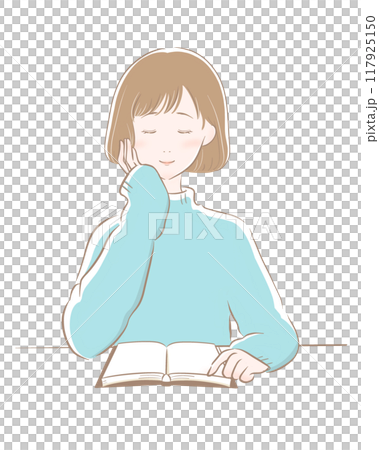 閱讀主線棕色淺藍色針織鮑勃 117925150