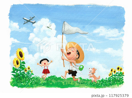 夏休み少年とトンボとys11 117925379