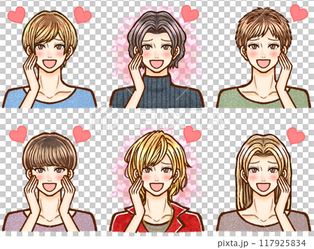 Illustration material set 2 of handsome adult men in love Illustration material set 2 of handsome adult men in love 117925834