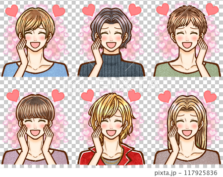 Illustration material set 4 of handsome adult men in love 117925836