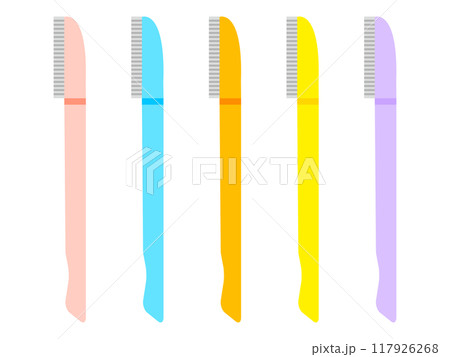 女性用フェイス用カミソリのイラスト素材セット2 女性用フェイス用カミソリのイラスト素材セット2 117926268