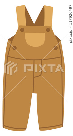 Corduroy overalls. Kid fashion trousers color icon Corduroy overalls. Kid fashion trousers color icon 117926497