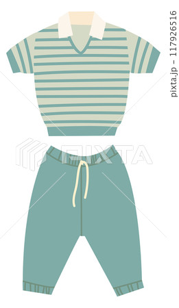 Cute baby boy outfit. Trendy kid fashion 117926516