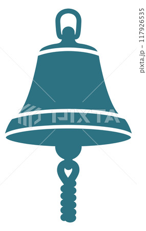Ship bell logo. Sailing symbol. Blue marine emblem 117926535